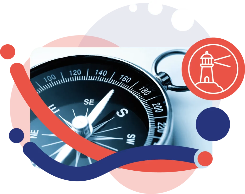 Photo d’une boussole symbolisant le copilotage micro-entrepreneur : guidance, clarté et sérénité pour piloter son activité à Lavaur, Gaillac, Albi, Castres et dans tout le Tarn.